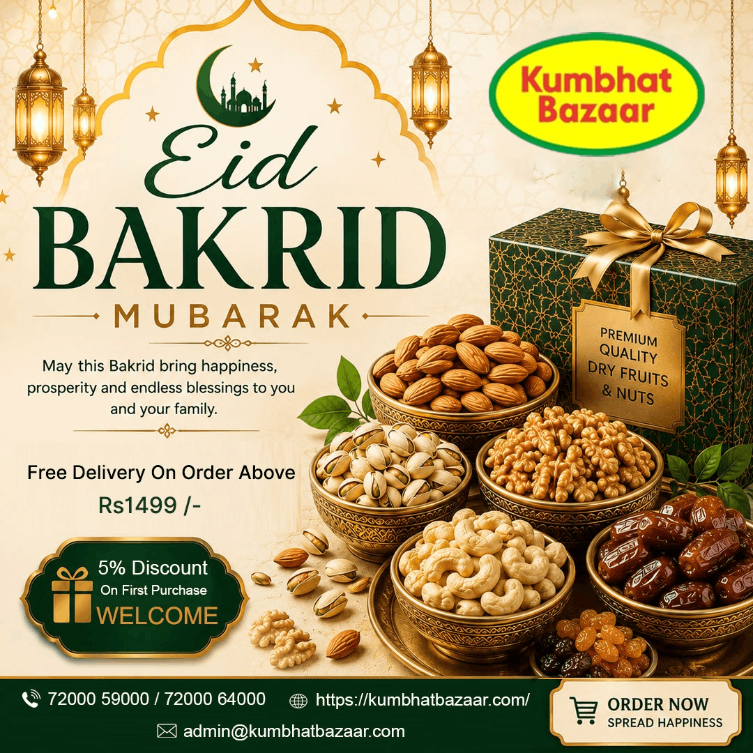 Eid Mubarak Dry Fruit Gifts Chennai – Celebrate Bakrid with Premium Hampers from Kumbhat Bazaar