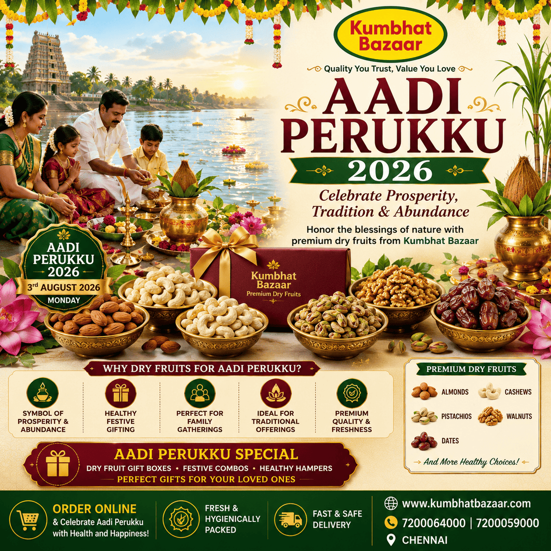 What Is Aadi Perukku Festival & Its Cultural Significance of Buying Dry Fruits at Kumbhat Bazaar