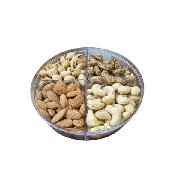 Round Crystal Dry-fruits Box / Transparent Dry-fruits 350 Grms *