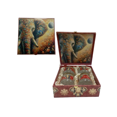 Diwali 4 in 1 Dry Fruits Glass Jar Gift Box