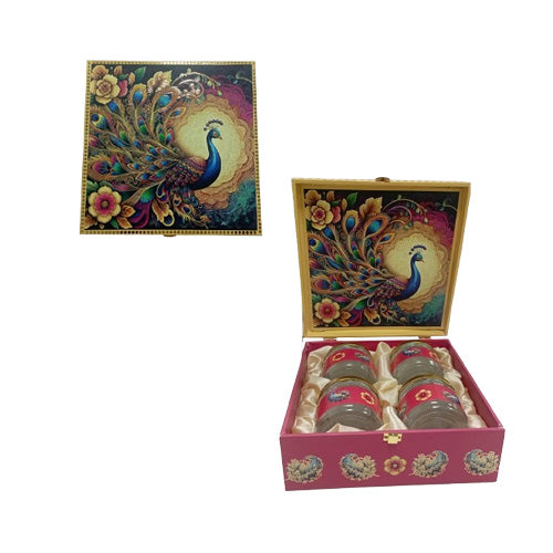 Wooden 4 in 1 Dry Fruits Glass Jar Gift Box