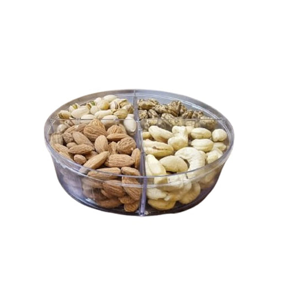 Round Crystal Dry-fruits Box / Transparent Dry-fruits 350 Grms *