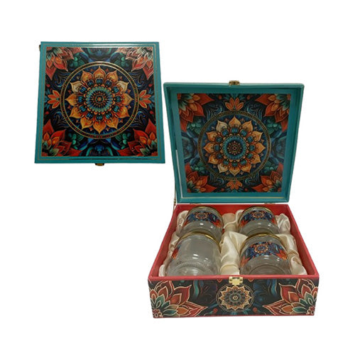 Diwali 4 in 1 Dry Fruits Glass Jar Gift Box