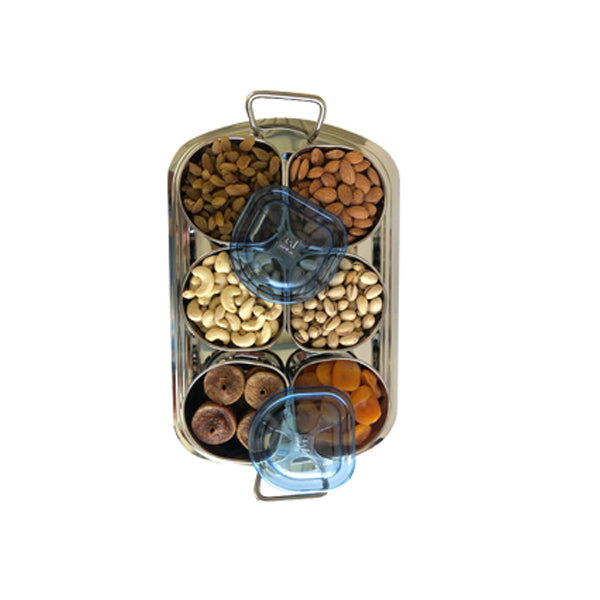 Dry Fruits Gift Box  (with Stainless Steel Tray) 6 IN 1