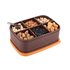 Plastic Dry Fruit Box With 6 Partition