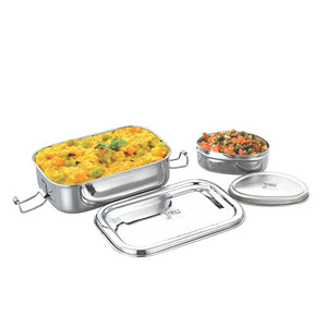 Rectangular Leak Proof Lunch Box (With Steel Container)