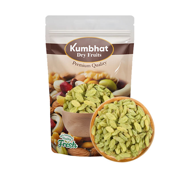 Seedless Green Raisins | Source Of Potassium | Absolute Health Dry Fruits | Premium Dry Fruits | Green Raisins | Flavourful & Delicious Snack | Dietary Fibre