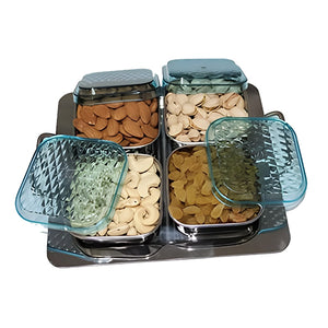 Dry Fruits Square Gift Box (with Steel JVL Stainless Steel Tray)
