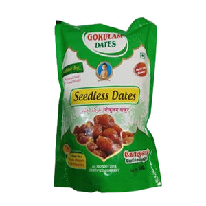 Gokulam Dates Seedless(500 Gm) |Rich Source of Potassium & Iron | No Added Sugar or Preservatives |