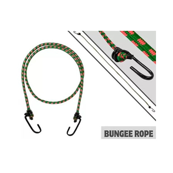Strong & Flexible Elastic Rope with Hooks (Length: 2.8 m, Diameter: 8 mm) ( Pack of 3)