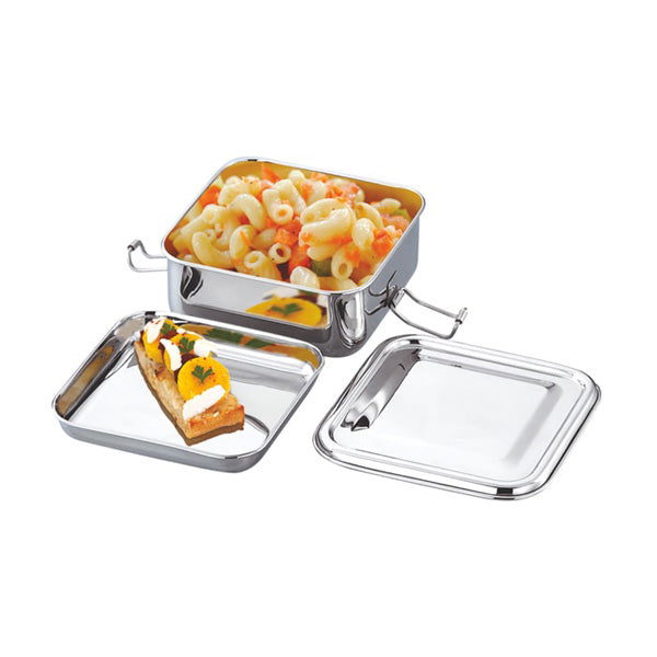 Square Lunch Box (With Steel Plate)