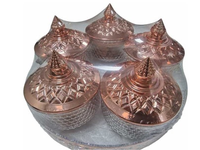 Decorative Golden Designer Dry Fruits Tray