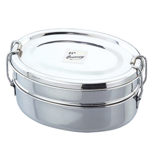 Oval Lunch Box With Steel Plate