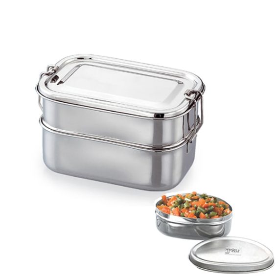 Rectangular Lunch Box With Steel Container