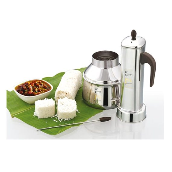 JVL Stainless Steel Square Puttu Maker Full Set